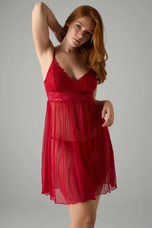 YSABEL MORA Set camicia da notte e perizoma in pizzo