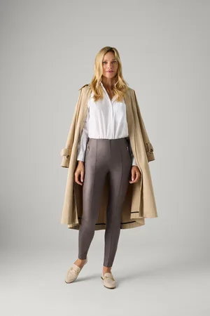 YSABEL MORA Pantaloni grigi effetto metallizzato