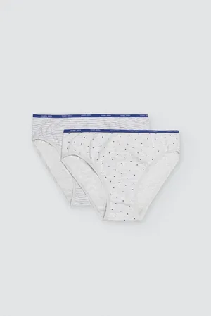 YSABEL MORA Confezione da 2 slip midi con stampa a righe e stelle