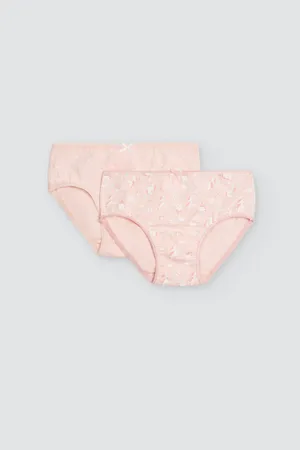 YSABEL MORA Confezione di 2 mutandine da bambina in cotone stampato di colore