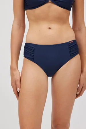 YSABEL MORA Slip bikini riducenti con volant blu scuro
