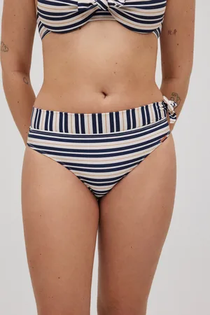 YSABEL MORA Slip bikini midi a righe blu scuro