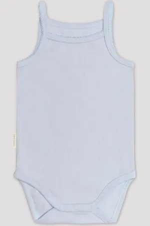 YSABEL MORA Body basic per bebè con spalline sottili di colore azzurro