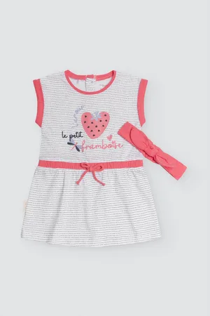 YSABEL MORA Abito da bambina senza maniche e bandana Framboise