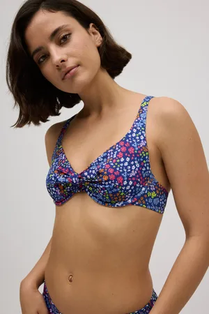YSABEL MORA Top bikini con spalline larghe e coppa C a fiori
