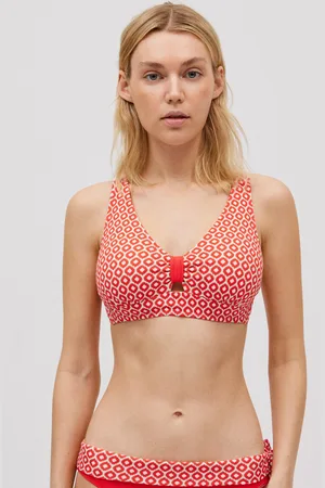 YSABEL MORA Top bikini a triangolo in piqué coppa C
