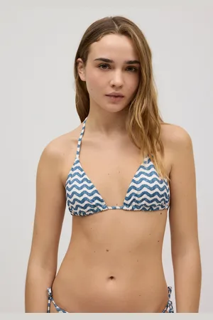 YSABEL MORA Top bikini a triangolo con onda e coppa B