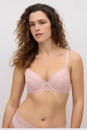 YSABEL MORA Reggiseno imbottito con ferretto in pizzo e mutandine plumeti