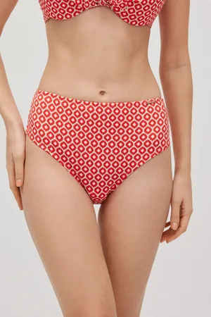 YSABEL MORA Slip bikini modellante in piqué stampato