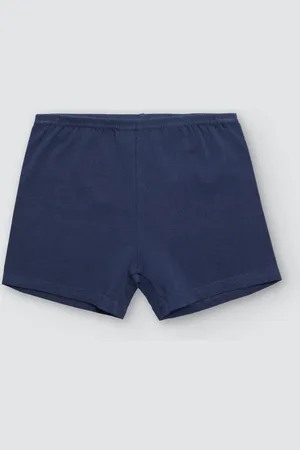 YSABEL MORA Pantaloni culotte semplici in cotone blu scuro
