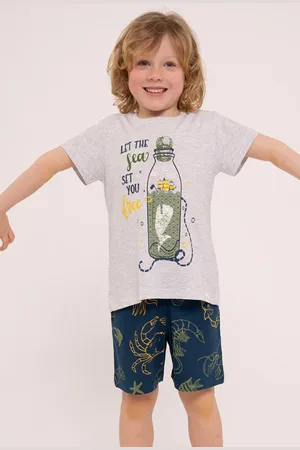 Muydemi Pigiama corto in cotone per bambini Let the Sea |