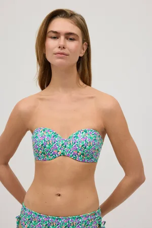YSABEL MORA Top bikini a fascia con stampa micropiqué per coppe B e C