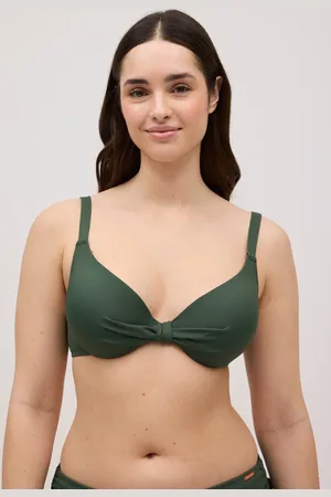 YSABEL MORA Top bikini verde scuro con ferretto e spalline larghe coppa C