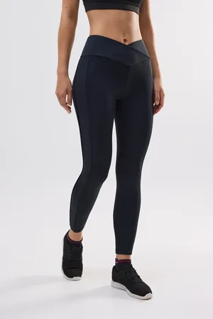 YSABEL MORA Leggings sportivi lunghi neri con vita a V