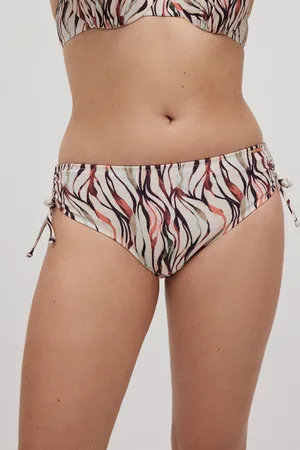 YSABEL MORA Slip bikini riducente midi regolabile sui lati stampato
