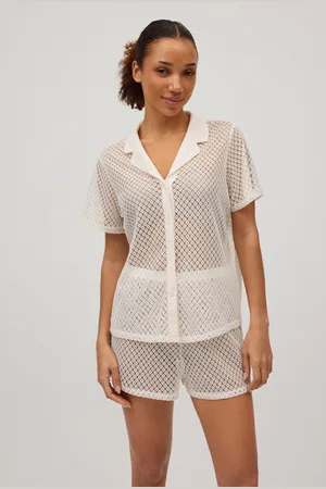 YSABEL MORA Camicia a maniche corte traforata color