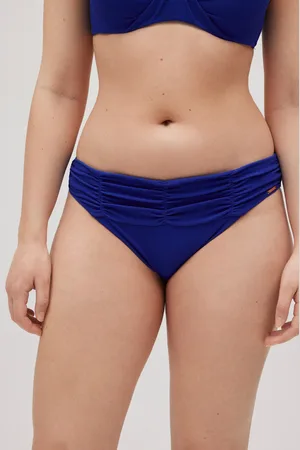 YSABEL MORA Slip bikini modellanti in piqué blu scuro