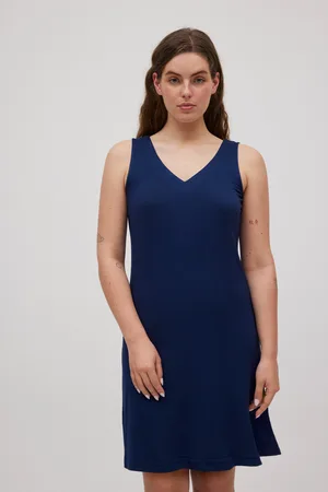 YSABEL MORA Abito corto con spalline blu scuro