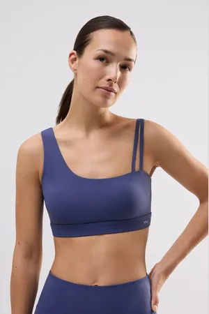 YSABEL MORA Reggiseno sportivo asimmetrico con supporto leggero blu scuro