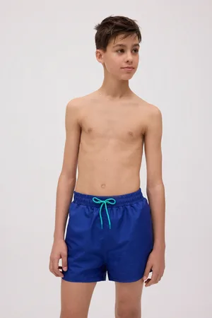 YSABEL MORA Costume da bagno corto da ragazzo in tinta unita blu scuro