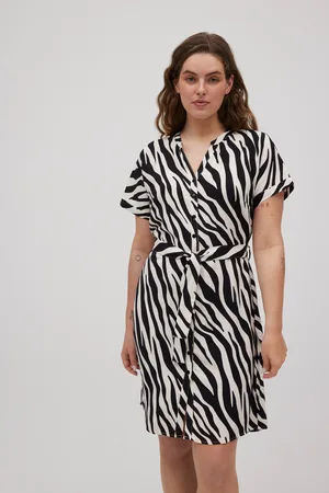 YSABEL MORA Abito chemisier midi con stampa animalier
