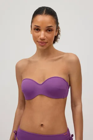 YSABEL MORA Top bikini a fascia in micropiqué per coppe B e C