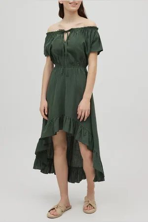 YSABEL MORA Abito asimmetrico verde