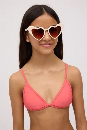 YSABEL MORA Top bikini a triangolo per ragazzi con spalline color corallo regolabili
