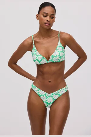 YSABEL MORA Completo bikini a triangolo con slip brasiliano stampa margherite