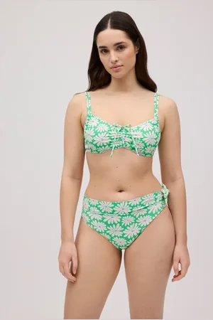 YSABEL MORA Set bikini con top riducente con stampa di margherite