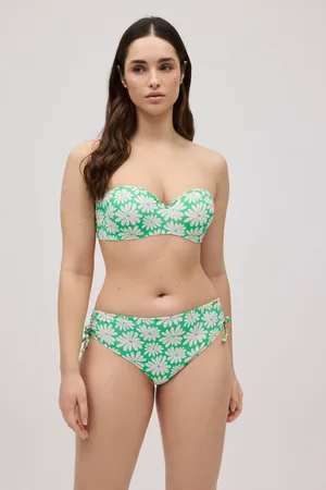 YSABEL MORA Set bikini a fascia con slip midi con stampa margherite