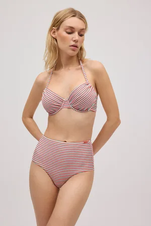 YSABEL MORA Set bikini snellente stampato a righe con glitter per coppe C e D