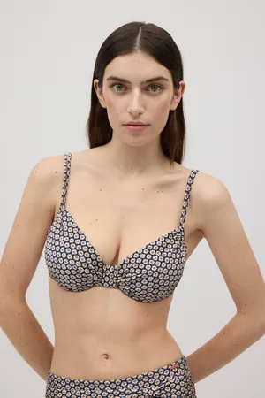 YSABEL MORA Top bikini snellente con stampa glitter, coppa C