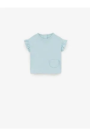Zara Neonati T-shirt - Maglietta tinta unita arricciatura