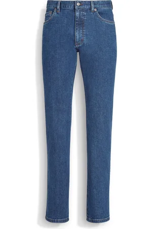 Ermenegildo Zegna Jeans Roccia in Cotone Elasticizzato Stone Wash