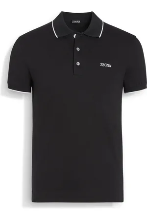 Ermenegildo Zegna Polo in Cotone Elasticizzato Nera