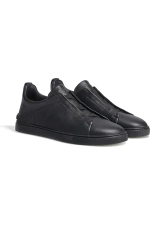 Ermenegildo Zegna Sneaker Triple Stitch in Pelle di Cervo Nere