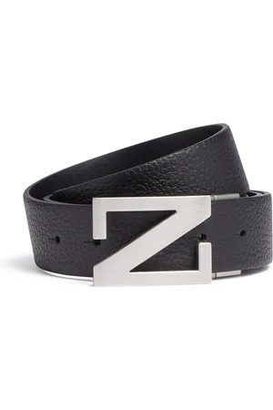 Ermenegildo Zegna Cintura Reversibile in Pelle Nera