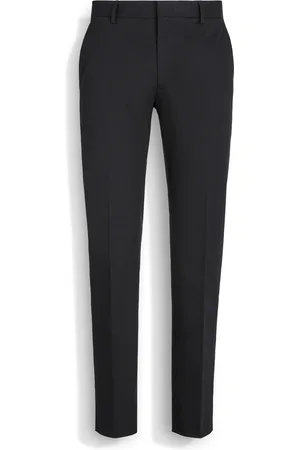 Ermenegildo Zegna Pantaloni in Cotone Elasticizzato Neri