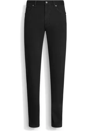 Ermenegildo Zegna Jeans Roccia in Cotone Elasticizzato Neri