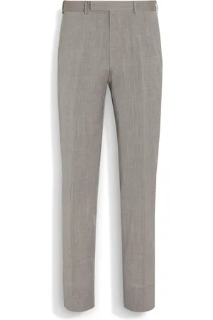Ermenegildo Zegna Pantaloni in Misto Lana Seta e Lino Trofeo Seersucker