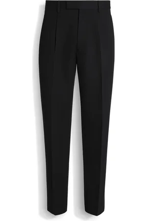 Ermenegildo Zegna Pantaloni in Cotone e Lana Neri