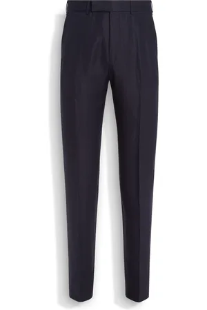 Ermenegildo Zegna Pantaloni in Oasi Lino Blue Flower