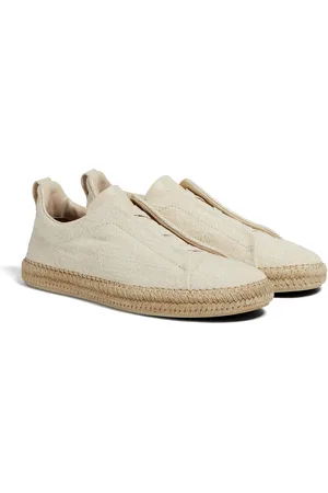 Ermenegildo Zegna Triple Stitch Espadrillas in Lino e Pelle