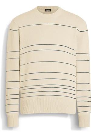 Ermenegildo Zegna Girocollo in Misto Cotone Bianca