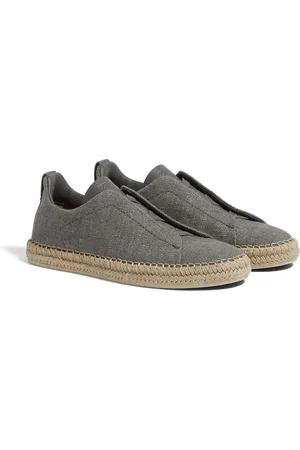 Ermenegildo Zegna Triple Stitch Espadrillas in Lino e Pelle