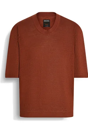 Ermenegildo Zegna T-shirt in Oasi Lino Rosso